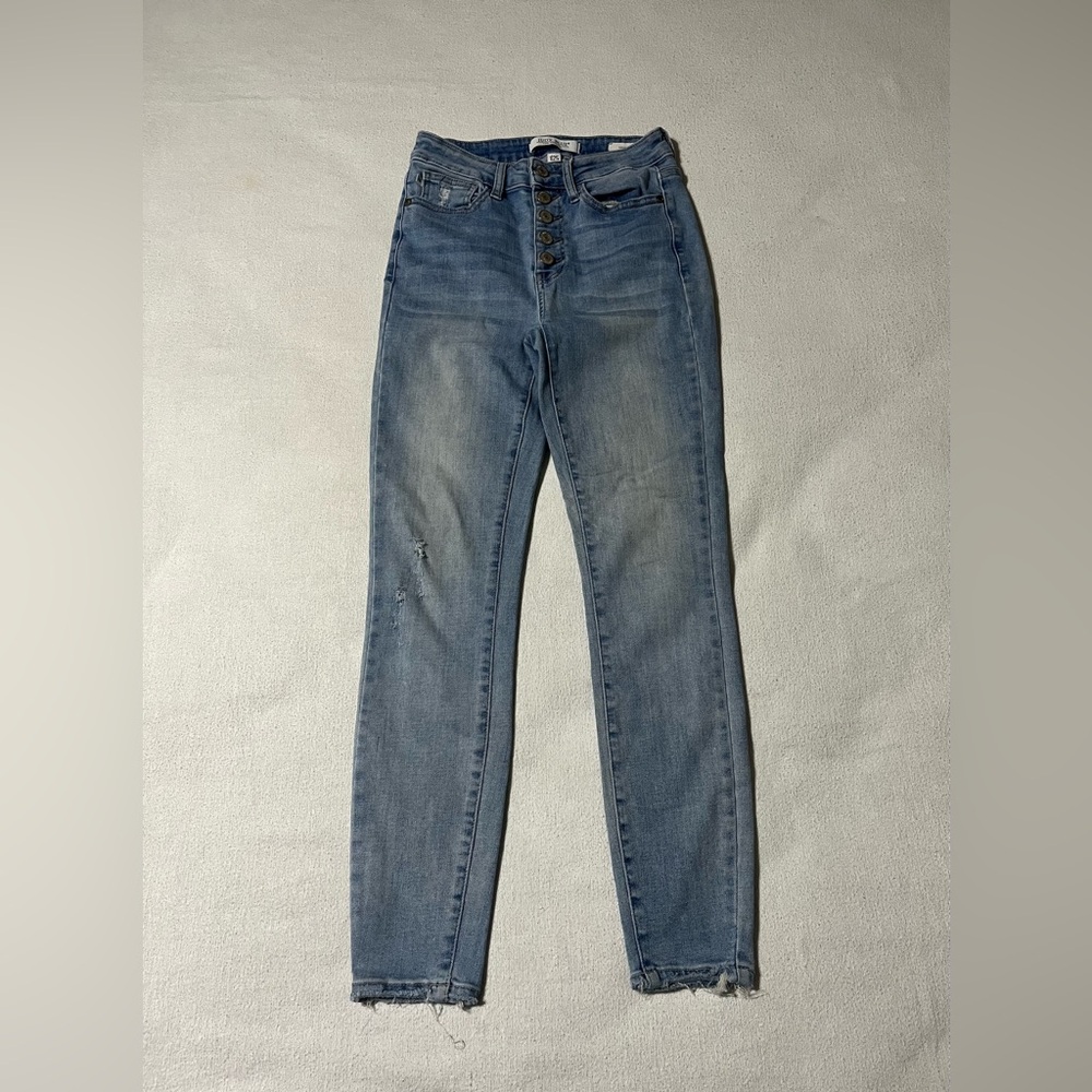 Judy Blue 1/25 (25x26) Skinny Fit Stretch Blue Button Fly Denim Jeans